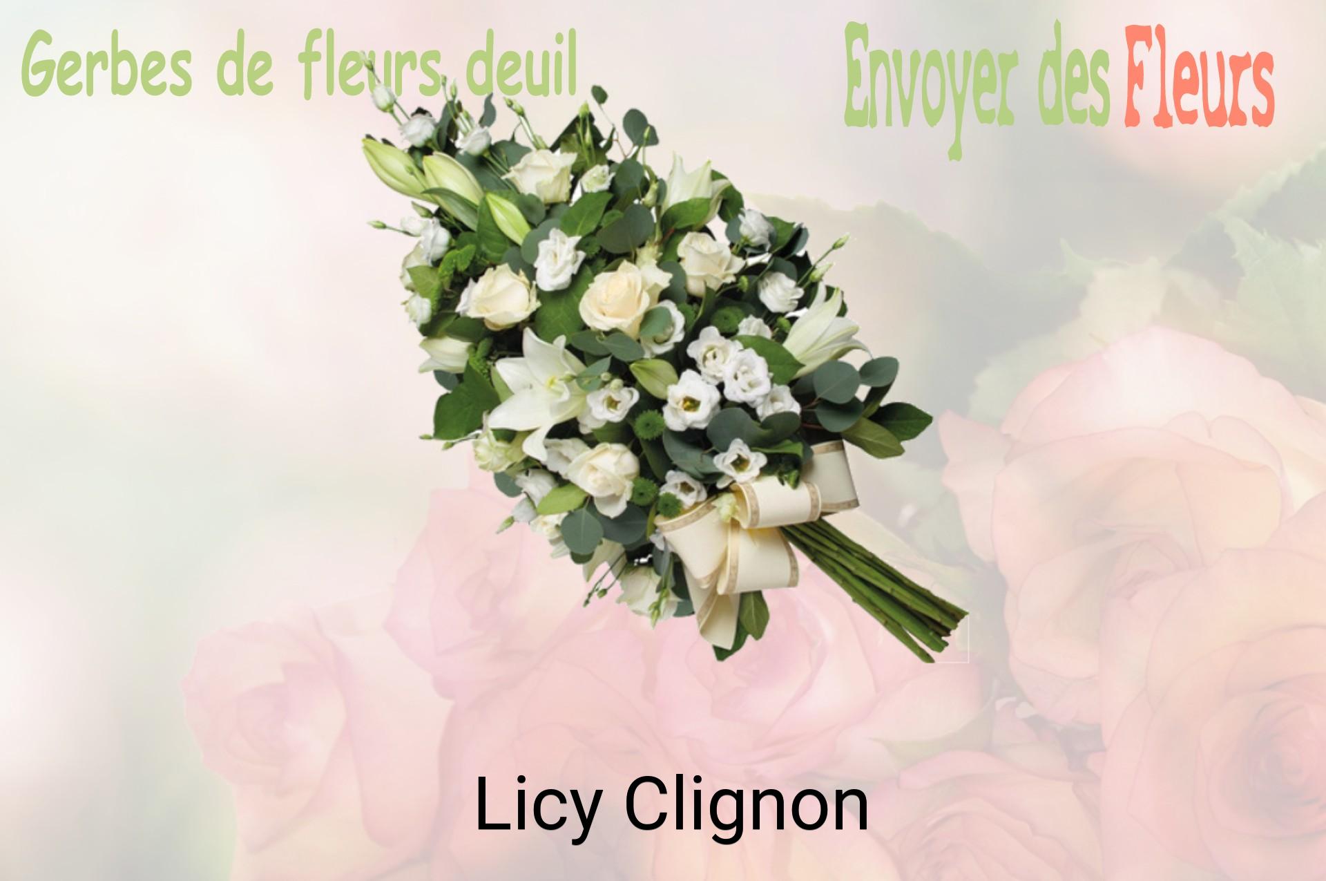 Gerbe de fleurs de deuil livrée à Licy-Clignon